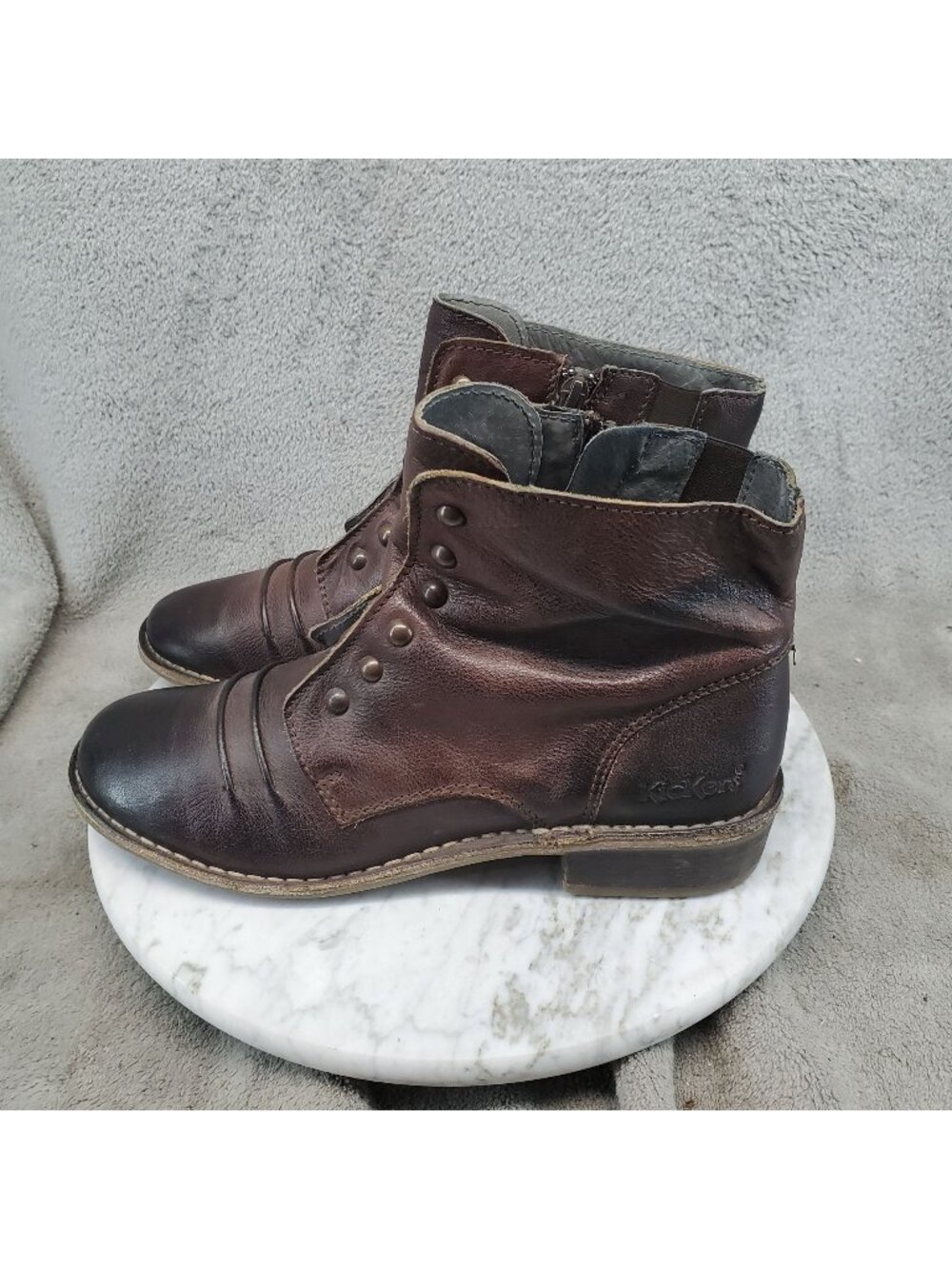 Kickers Shoes Womens EU 39 US 8.5 Brown Leather Ankle Boots *Read*